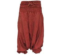 SHOPOHOLIC Fashion Unisex Stonewashed Plain Hippy Harem Trouser (Maroon)