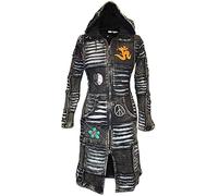 SHOPOHOLIC FASHION Washed Out Women Emo Goth Slashed Long Coat (2XL, Black)