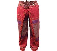 SHOPOHOLIC FASHION Women Multicoloured Hippie Wrap Trousers Hippy Pants (Red)