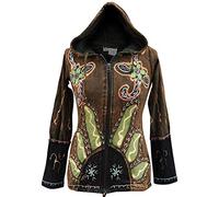 SHOPOHOLIC FASHION Women Sun Flames Hippie Goth Hoodie Jacket(S,Green)