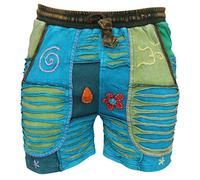 SHOPOHOLIC FASHION Womens Casual Holiday Hippie Shorts(LXL,Blue)