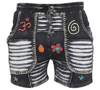SHOPOHOLIC FASHION Womens Casual Holiday Hippie Shorts(SM,Black)