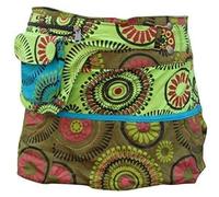 SHOPOHOLIC FASHION Womens Reversible Both Side Wrap Round Hippy Popper Mini Skirt with Hip Pockets (D6) Olive