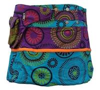 SHOPOHOLIC FASHION Womens Reversible Both Side Wrap Round Hippy Popper Mini Skirt with Hip Pockets (D8)