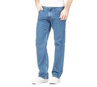 ShopOnline Men's Straight Leg Heavy Duty Cotton Jeans Casual Classic Trouser Zip Fly Belt Loop Pant Plain Denim Wash (42W / 31L, Light Blue)
