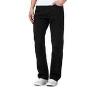 ShopOnline Men's Straight Leg Heavy Duty Cotton Jeans Casual Classic Trouser Zip Fly Belt Loop Pant Plain Denim Wash (32W / 29L, Black)