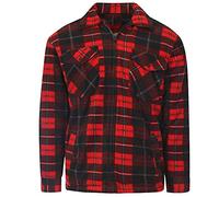 ShopOnline® New Mens Adults Quilted Fur Padded Work Lumberjack Flannel Shirt Top Long Sleeve Size (XXXXL- 4XL, Red)