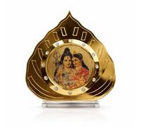 shoppersduniya Lord Shiva Parvati Idol in Golden Leaf for Car Dashboard Showpiece Décor Office Table, Home, Mandir Idol Statue Pillar