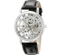 ShoppeWatch Mechanical Watch for Men | Mens Skeleton Watch with Gears Exposed | Wind Up Wristwatch Black Leather Band MW-07
