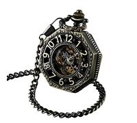 ShoppeWatch Men’s Pocket Watch with Chain | Hand Winding Vintage Pocket Watch | Classic Mechanical Movement Pocketwatch | 1920s Railroad Steampunk Costume Accessory