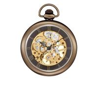 ShoppeWatch Mens Pocket Watch with Chain | Wind Up Pocket Watch | Open Face Transparent Mechanical Movement Pocketwatch and Chain | 1920s Railroad Steampunk Costume Accessory