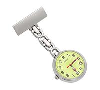 ShoppeWatch Nurse Lapel Pin Watch Infection Control 24hr Military Time Analog FOB Green Dial NW-232