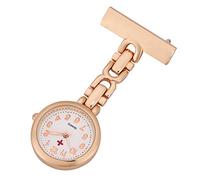 ShoppeWatch Nurses Lapel Pin Watch Analog FOB Infection Control Watch Rose Gold NW-237