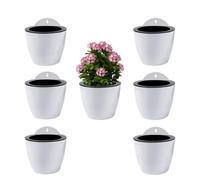ShoppeWatch Self Watering Wall Planters for Indoor Plants 7 Pack Large 7 Inch with Hooks | Outdoor Wall Pots for Plants | Wall Hanging Planters | White Wall Mounted Planters PL35