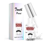 SHOPPGO WhiteTooth Paint, Teeth Whiteening Makeup, Halloween White Teeth Paint, Long Lasting, Quick Drying, Just Brush off to Clean, Suitable for Movies, Carnivals and Halloween, 5 ML