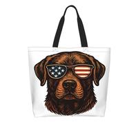 Shopping Bag Cat Mon-Ster Truck Fireworks American Flag Shoulder Bag Waterproof Eco Friendly Handbags For Work Daily Use Picnic