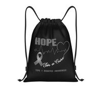Shopping Bag Hope For A Type 1 Diabetes Awareness Drawstring Bag Large-Capacity Drawstring Backpack Bag Waterproof Yoga Bag For Exercise, Deluxe, Campus, 36X42Cm