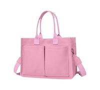 Shopping Bag Made of Canvas with Linen Tag Tas-Tag with Many Compartments Single Shoulder for Daily Life, Shopping, Work and Sturdy Canvas Bag for Women, pink, riferimento alla descrizione