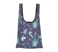 Shopping Bags Full Format Printed Waterproof Reusable Large-Capacity Storage Bag, Portable Ultra-Light Tear-Proof Shopping Bag, Suitable For Daily Shopping, Travel (Only 11*12cm After Folding).