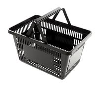 Shopping Basket | 12-Pack Stackable Plastic Shopping Baskets 28L Large Capacity with Handles for Supermarket Grocery Fruit Vegetable Home Organisation (48 * 26 * 33)