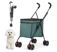 Shopping Cart, Collapsible Folding Utility Wagons Carts Heavy Duty, The Original Patented, Capacity 60lbs Capacity, Minimalist, for Outdoor Camping Shopping Sports Garden (B Dark green)