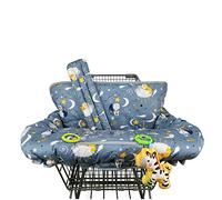 Shopping cart Cover, cart Cover for Babies, Padded high Chair Cover, Split Reversible seat Cushion, Cell Phone Pouch, Collection Pocket, Neutral for boy or Girl