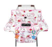 Shopping Cart Cover for Baby,2-in-1 High Chair Cover Soft,Portable, and Machine Washable,Comfortable Cotton Seat Pad with Safety Harness and Portable Cloth Bag,Fits All Supermarkets and Restaurants
