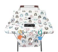 Shopping Cart Cover for Baby,2-in-1 High Chair Cover Soft,Portable, and Machine Washable,Comfortable Cotton Seat Pad with Safety Harness and Portable Cloth Bag,Fits All Supermarkets and Restaurants