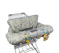 Shopping Cart Cover for Baby boy Girl, Multi-in-1 Cart Covers for Babies, Soft Padded Infant High Chair Cover, Machine Washable, Grocery cart seat Cushion Cover Grey Leaves
