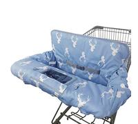 Shopping Cart Cover for Baby boy Girl, Non-Slip Design Cart Covers for Babies, Infant Cotton High Chair Cover, Machine Washable, Toddler Grocery Cover (Navy Deer)