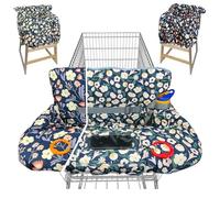 Shopping Cart Cover for Baby Grocery Cart Cover for Baby boy and Baby Girl, High Chair Cover for Baby and Toddler, Baby Registry Gift - Waterproof - Extra Large - Cotton - Double Sided (Green)