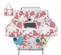 Shopping Cart Cover for Baby High Chair Cover Grocery Cart Cover for Baby Girl Boy Toddler Cow Print Portable Shopping Cart Cover with Safety Harness