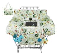 Shopping Cart Cover for Baby High Chair Cover Grocery Cart Cover for Baby Girl/Boy Toddler Green Avocado Print Portable Shopping Cart Cover with Safety Harness