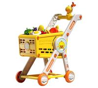 Shopping Cart for Kids 1-3 - Pretend Food Toddler Shopping Cart | Pretend Kitchen Accessories Interactive Playing Trolley for Baby Kindergarten Students Girls Boys