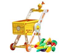 Shopping Cart for Kids 1-3, Pretend Grocery Store Cart Shopping Trolley Toy, Interactive Educational Role Playing Trolley for Boys Girls Kindergarten Students Preschoolers Holidays Birthday