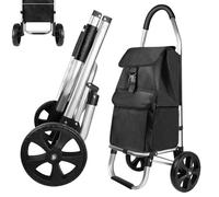 Shopping Cart Large Lightweight Folding Trolley Waterproof Bag 2 Wheel Large 40L Large Capacity Detachable Durable Aluminum Frame Silent Stair-Climbing Grocery Trolley