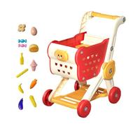Shopping Cart - Pretend Kitchen Food Bundle, Colorful Market Cart | Interactive Grocery Toy with Realistic Items During Toddler Walking Support and role play Development Inside Home Area