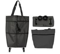 Shopping Grocery Bag With Wheels | Lightweight Foldable Tote Bag On Wheels | Heavy-Duty Organizer Cart Pouch for Camping Sports Schlepping Vacation Picnics Commuting