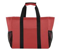 Shopping Kitchen Reusable Grocery Bag Cartoon Beach Totes Women Utility Bags Packable Pool Tote Boat Bag Trendy Gray, Fire Brick Burgundy Red, 15.4 X 9.8 X 12.8 inch, Modern