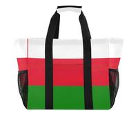 Shopping Kitchen Reusable Grocery Bag Cartoon Beach Totes Women Utility Bags Packable Pool Tote Boat Bag Trendy Gray, Oman Flag, 15.4 X 9.8 X 12.8 inch
