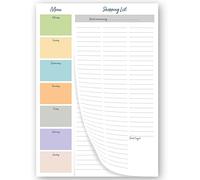 Shopping List Pad with detachable Weekly Meal Planner. 52 sheets 247 x 172mm per pad. Made in the UK by Absolutely Yours. (No Heading)