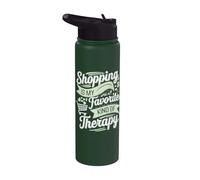 Shopping Lover Shopaholic Treat Yourself Enthusiast Stainless Steel Insulated Water Bottle