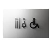 Shopping Mall Supermarket Residential Modern Home Art Decoration Sign Bathroom Toilet Door Number Wall Sticker(18,25x16cm Black)