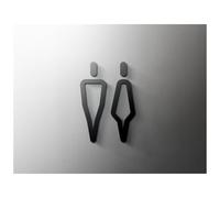 Shopping Mall Supermarket Residential Modern Home Art Decoration Sign Bathroom Toilet Door Number Wall Sticker(15,25x16cm Black)