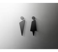 Shopping Mall Supermarket Residential Modern Home Art Decoration Sign Bathroom Toilet Door Number Wall Sticker(6,25x16cm Black)