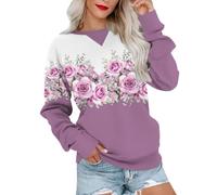 Shopping Online Women Casual Sweatshirts 2024 Fall Winter Long Sleeve Crew Neck Pullover Tops UK Dressy Trendy Color Block Striped Floral Print Jumper Ladies Elegant Going Out Blouse