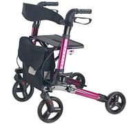 Shopping Rollator Seniors Walker Walking e Aid Lightweight Mobility Trolley Stroller Scooter Foldable with Seat and Basket 4 Wheels for Eldly