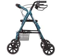 Shopping Rollator Walker Walking Frame Aid Lightweight Mobility Trolley Stroller Scooter with Seat and Bag 4 Wheels for Eldly Load 120 Kg