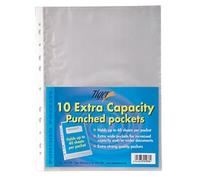 Tiger 10 x A4 Extra Capacity SINGLE Large Punched Pockets