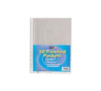 Shopping Sky 50 A4 Punched Pockets Poly Plastic Clear File Document Ring Binder Filing Wallet